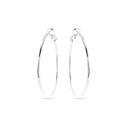 Pendientes de 40mm de diámetro acabados en rodio - Kelxo
