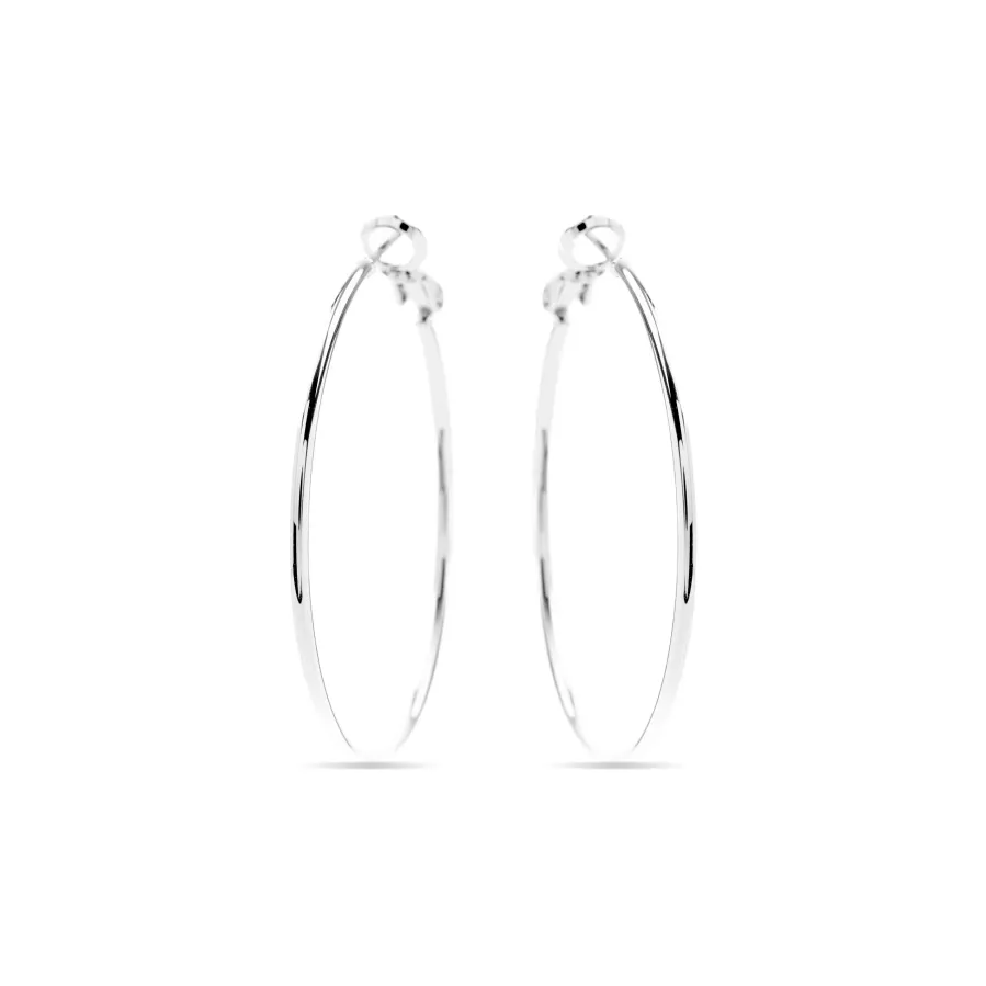 Pendientes de 40mm de diámetro acabados en rodio - Kelxo