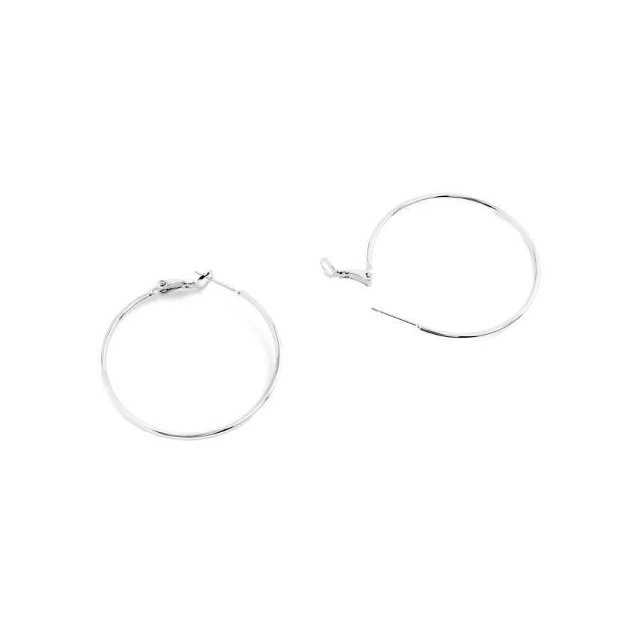 Pendientes de 40mm de diámetro acabados en rodio - Kelxo