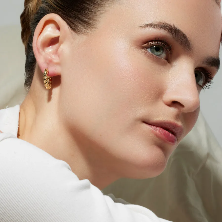 Pendientes de 20mm de diámetro acabado Oro Amarillo 18K - Tansit