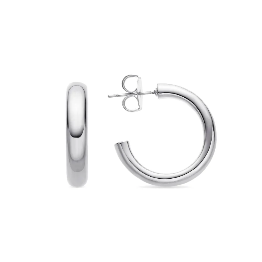 Pendientes de 25mm de diámetro acabados en rodio - Difie