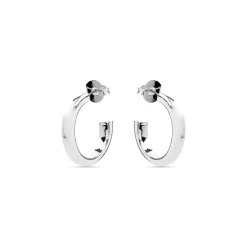 Pendientes de 25mm de diámetro acabados en rodio - Difie
