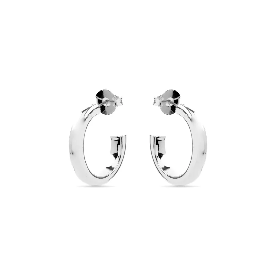 Pendientes de 25mm de diámetro acabados en rodio - Difie