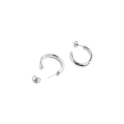 Pendientes de 25mm de diámetro acabados en rodio - Difie