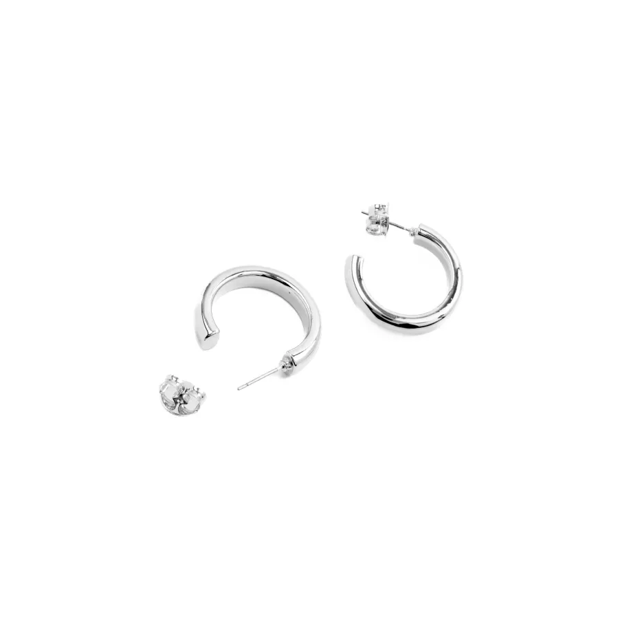 Pendientes de 25mm de diámetro acabados en rodio - Difie