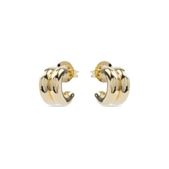 Pendientes de 16mm de diámetro acabado Oro Amarillo 18K - Zakev