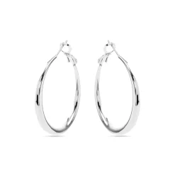 Pendientes de 34mm de diámetro acabados en rodio - Qupa