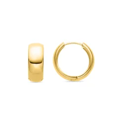 Pendientes de 18mm de diámetro acabado Oro Amarillo de 18k - Apruk