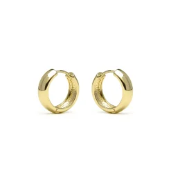 Pendientes de 18mm de diámetro acabado Oro Amarillo de 18k - Apruk