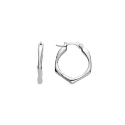 Pendientes de 13mm de diámetro acabados en rodio - Meria