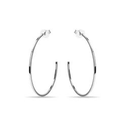 Pendientes de 36mm de diámetro acabados en rodio - Erkang