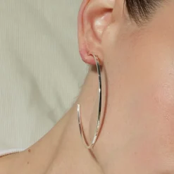 Pendientes de 36mm de diámetro acabados en rodio - Erkang