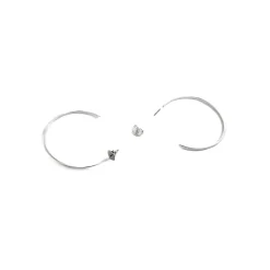 Pendientes de 36mm de diámetro acabados en rodio - Erkang