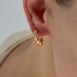 Pendientes de 17mm de diámetro acabado Oro Amarillo 18K - Izo