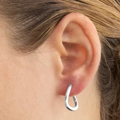 Pendientes de 18,5mm de diámetro acabado plata - Lial