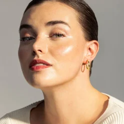 Pendientes de 20mm de diámetro acabado Oro Amarillo de 18K - Tellahe