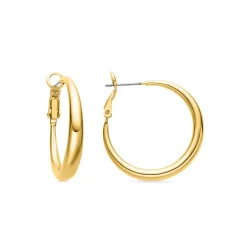 Pendientes de 28mm de diámetro acabado Oro Amarillo de 18k - Qupa