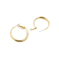Pendientes de 28mm de diámetro acabado Oro Amarillo de 18k - Qupa