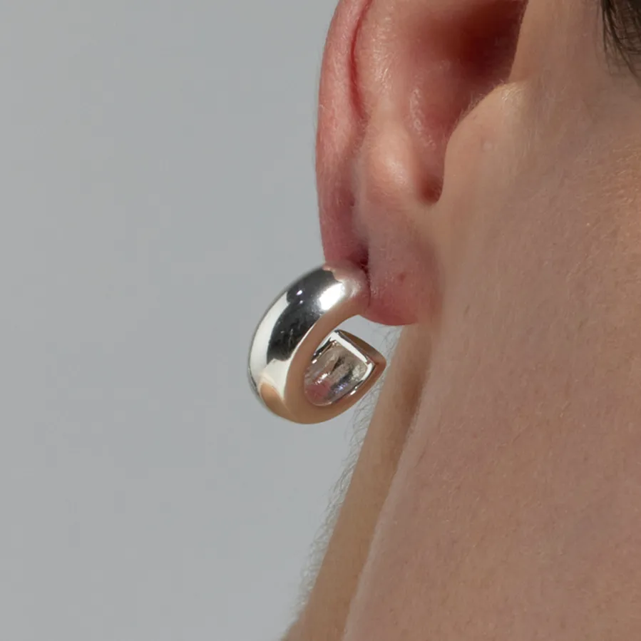 Pendientes de 18,5mm de diámetro acabado en rodio- Dalra