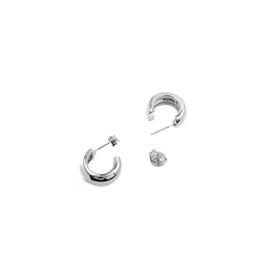 Pendientes de 18,5mm de diámetro acabado en rodio- Dalra
