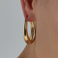 Pendientes de 31mm de diámetro acabado Oro Amarillo 18K - Aima