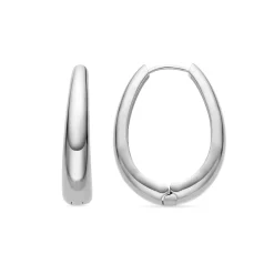 Pendientes de 31mm de diámetro acabado en rodio - Aima