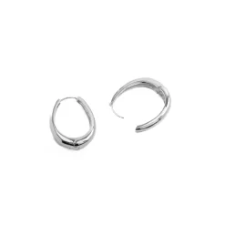 Pendientes de 31mm de diámetro acabado en rodio - Aima