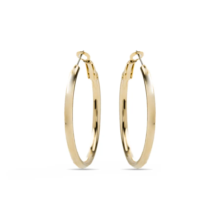 Pendientes de 40mm de diámetro acabado Oro Amarillo de 18k - Sadro