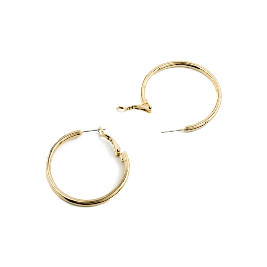 Pendientes de 40mm de diámetro acabado Oro Amarillo de 18k - Sadro