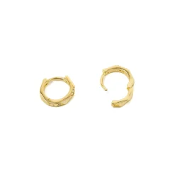 Pendientes de 9mm de diámetro con circonita acabado Oro Amarillo 18k - Shio