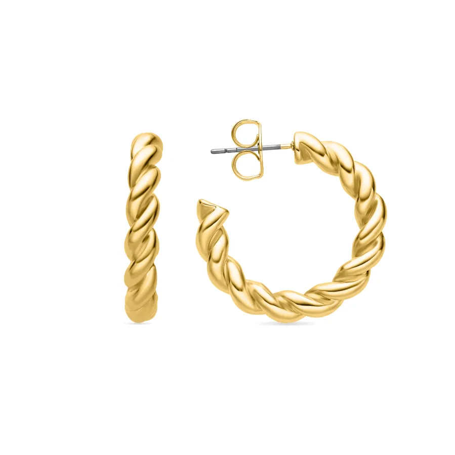 Pendientes de 30mm de diámetro acabado Oro Amarillo 18K - Imcaki