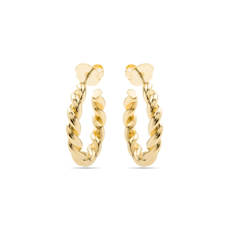 Pendientes de 30mm de diámetro acabado Oro Amarillo 18K - Imcaki