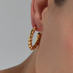 Pendientes de 30mm de diámetro acabado Oro Amarillo 18K - Imcaki
