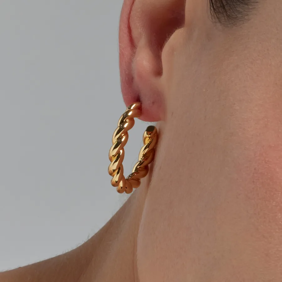 Pendientes de 30mm de diámetro acabado Oro Amarillo 18K - Imcaki