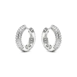 Pendientes de 9mm de diámetro acabado plata y circonita - Lesrat