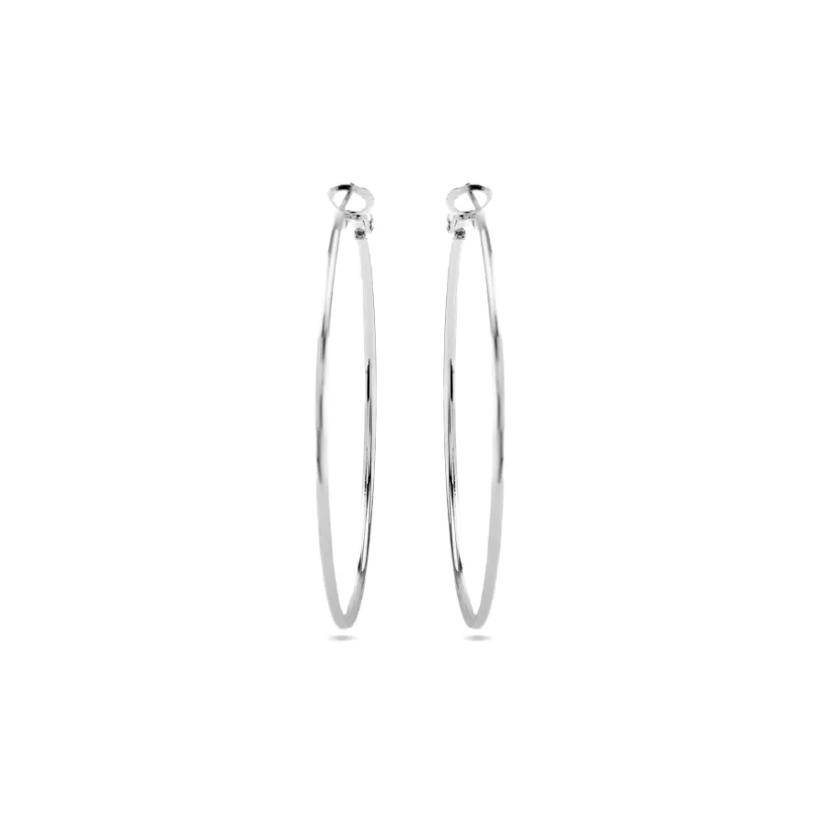 Pendientes de 50mm de diámetro acabados en rodio - Kelxo