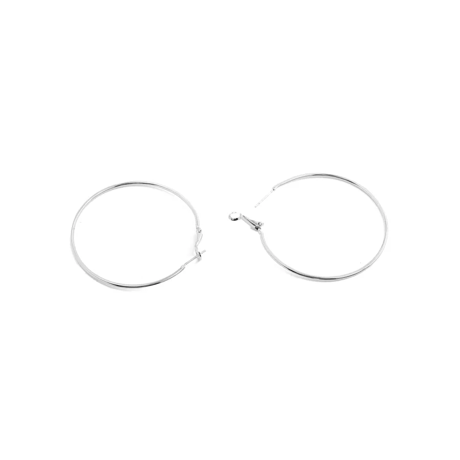 Pendientes de 50mm de diámetro acabados en rodio - Kelxo
