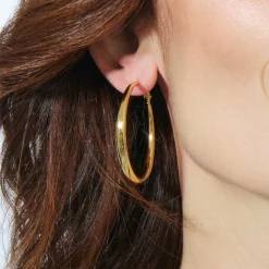 Pendientes de 41mm de diámetro acabado Oro Amarillo de 18K - Sira