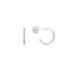 Pendientes de 15mm de diámetro acabado plata y circonita - Azar