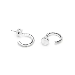 Pendientes de 15mm de diámetro acabado plata y circonita - Azar