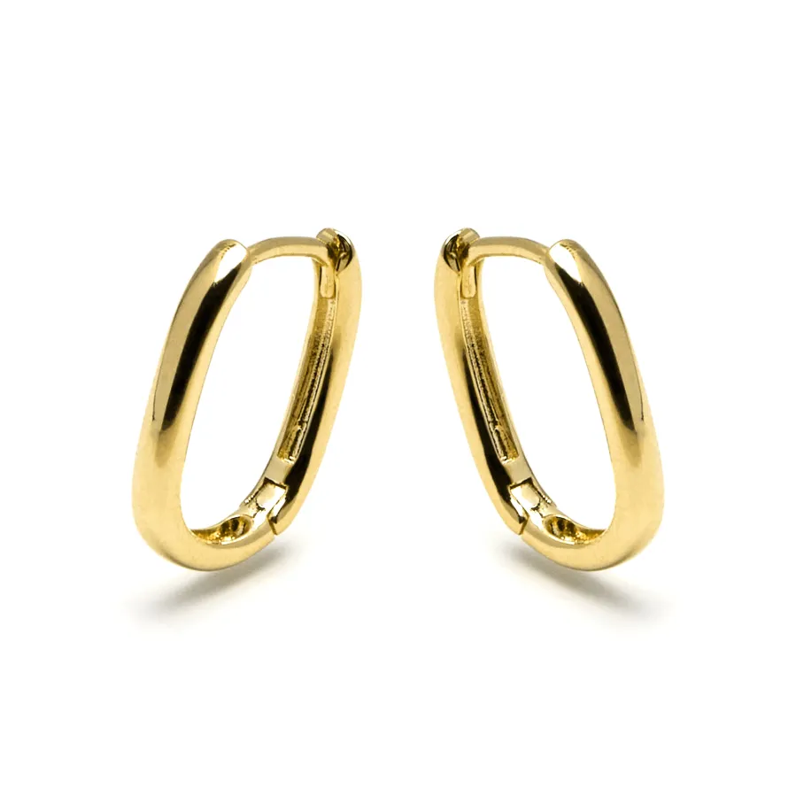 Pendientes de 14mm de diámetro acabado Oro Amarillo de 18K - Wiselu