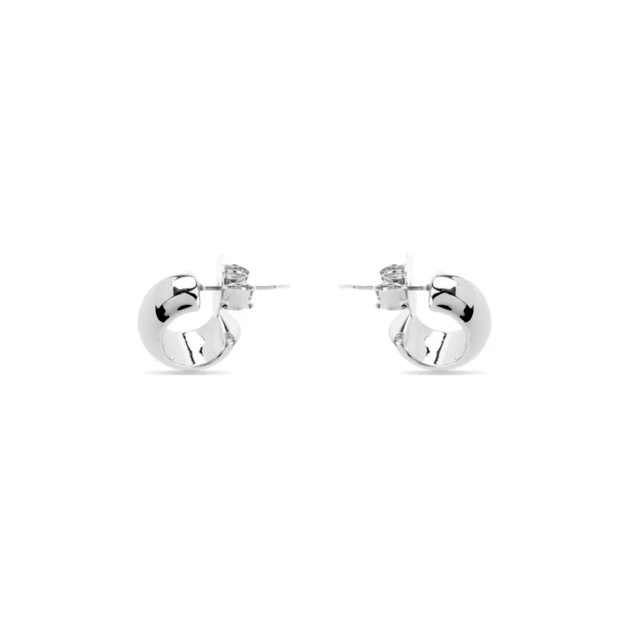 Pendientes de 12,5mm de diámetro acabado plata - Metha