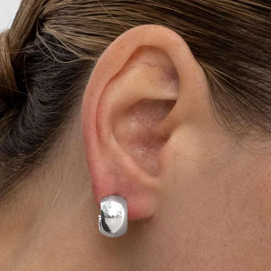 Pendientes de 12,5mm de diámetro acabado plata - Metha