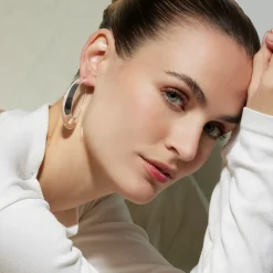 Pendientes de 54mm de diámetro acabado plata - Saifga