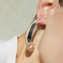 Pendientes de 54mm de diámetro acabado plata - Saifga