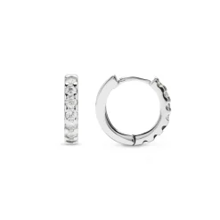 Pendientes de 9mm de Plata de Ley 925 con Circonita Brillante acabados en rodio - Meri