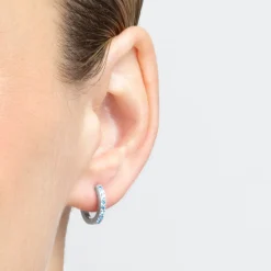 Pendientes de 10mm de Plata de Ley 925 con Turquesa acabados en rodio - Valarys