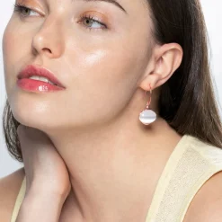 Pendientes de Ojo de Gato acabados en oro rosa 18K - Jelani