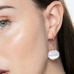 Pendientes de Ojo de Gato acabados en oro rosa 18K - Jelani