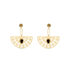 Pendientes de Onix acabados en oro amarillo 18K- Tawa